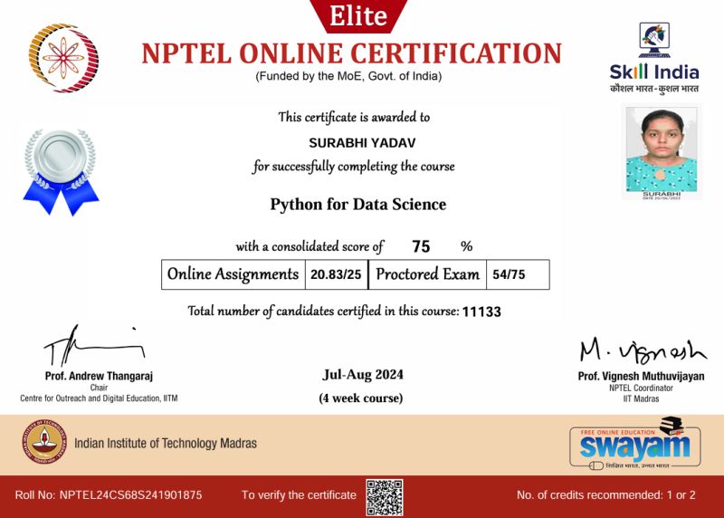 Python for Data Science Certificate
